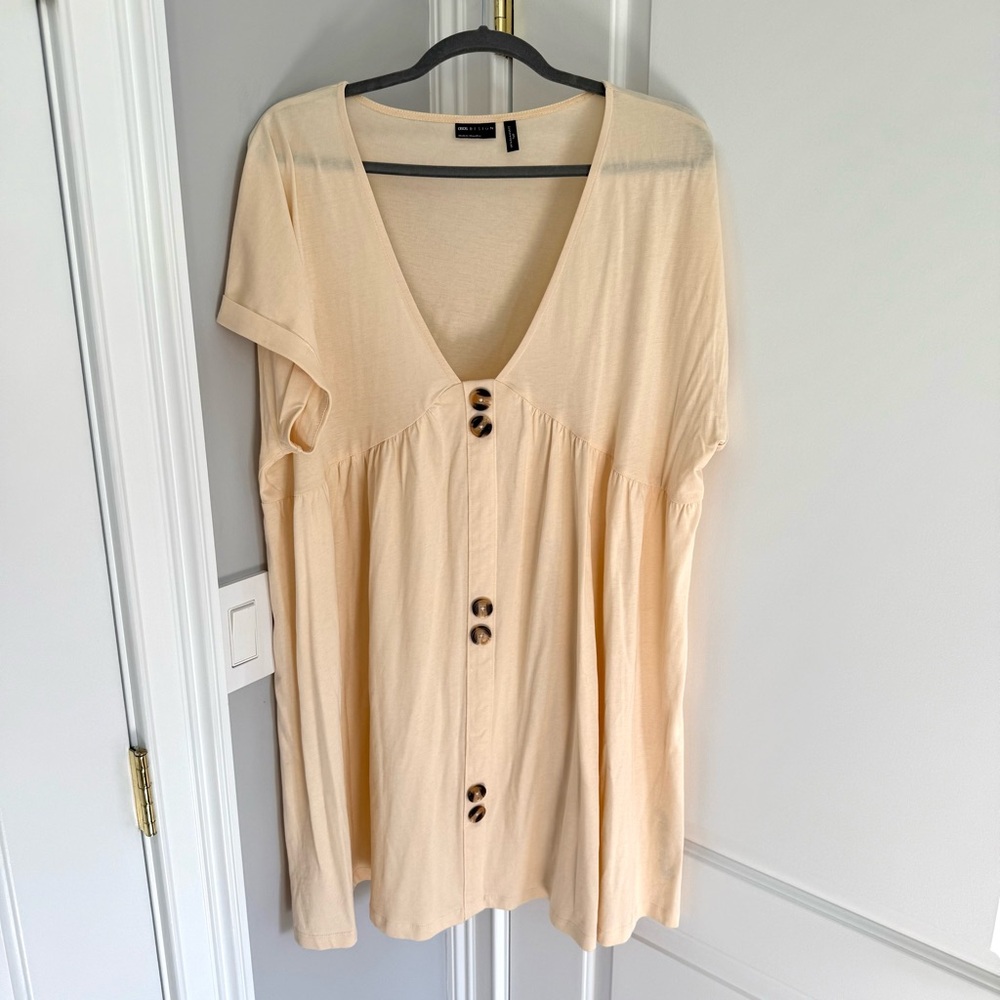 ASOS short sleeve mini smock dress with buttons